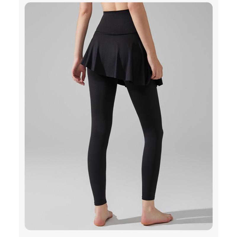 Women's Summer Lycra Sports High Waisted Hip Covering Yoga Skirt Pants Trousers