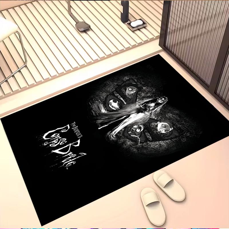 Corpse Bride Print Rug, Washable Floor Carpet, For Entryway Dorm Laundry Room Office Study, Home Decor Birthday Christmas Gift