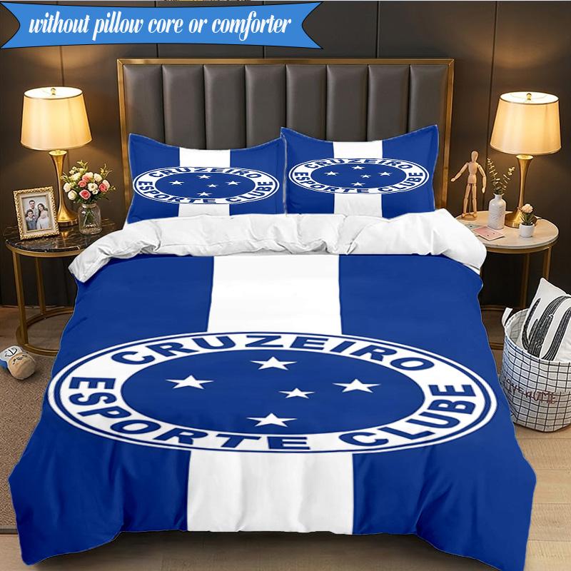 3PCS Cruzeiro Esporte Clube Printed Soft Bedding Set,Including 1pc Duvet Cover And 2pcs Pillowcases Perfect for Bedroom, Dormitory, Fan gift