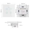 Melery Smart WiFi Switch EU Touch-Lichtschalter, Glasplatte mit/ohne Neutralleiter-Fernbedienung von Alexa Google Home, 1/2/3/4-Gang.