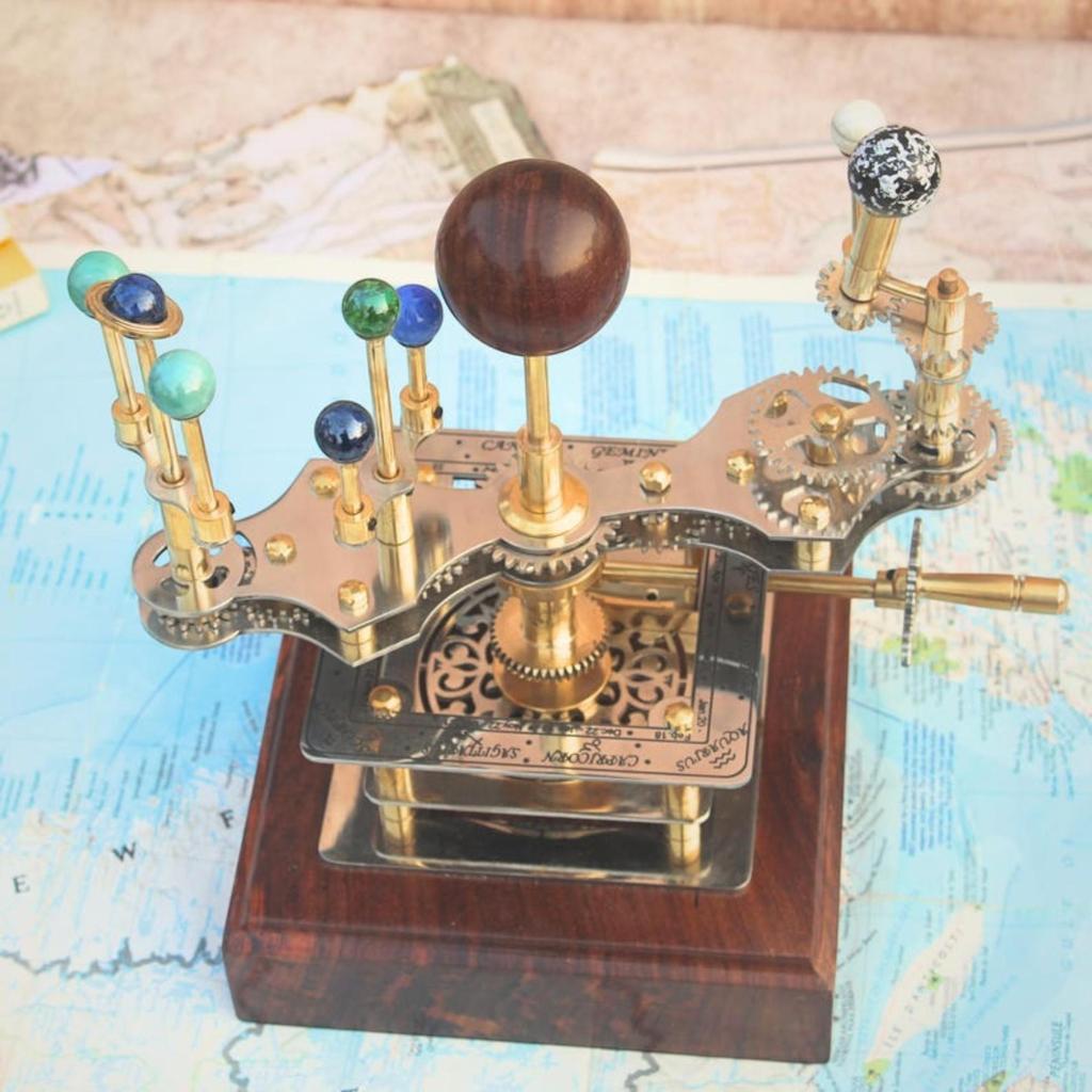 Orrery Steampunk Home Décor Solar System Model Perfect Housewarming Gift, Gift for Husband, Tellurion, Elegant Functional Décor Masterpiece