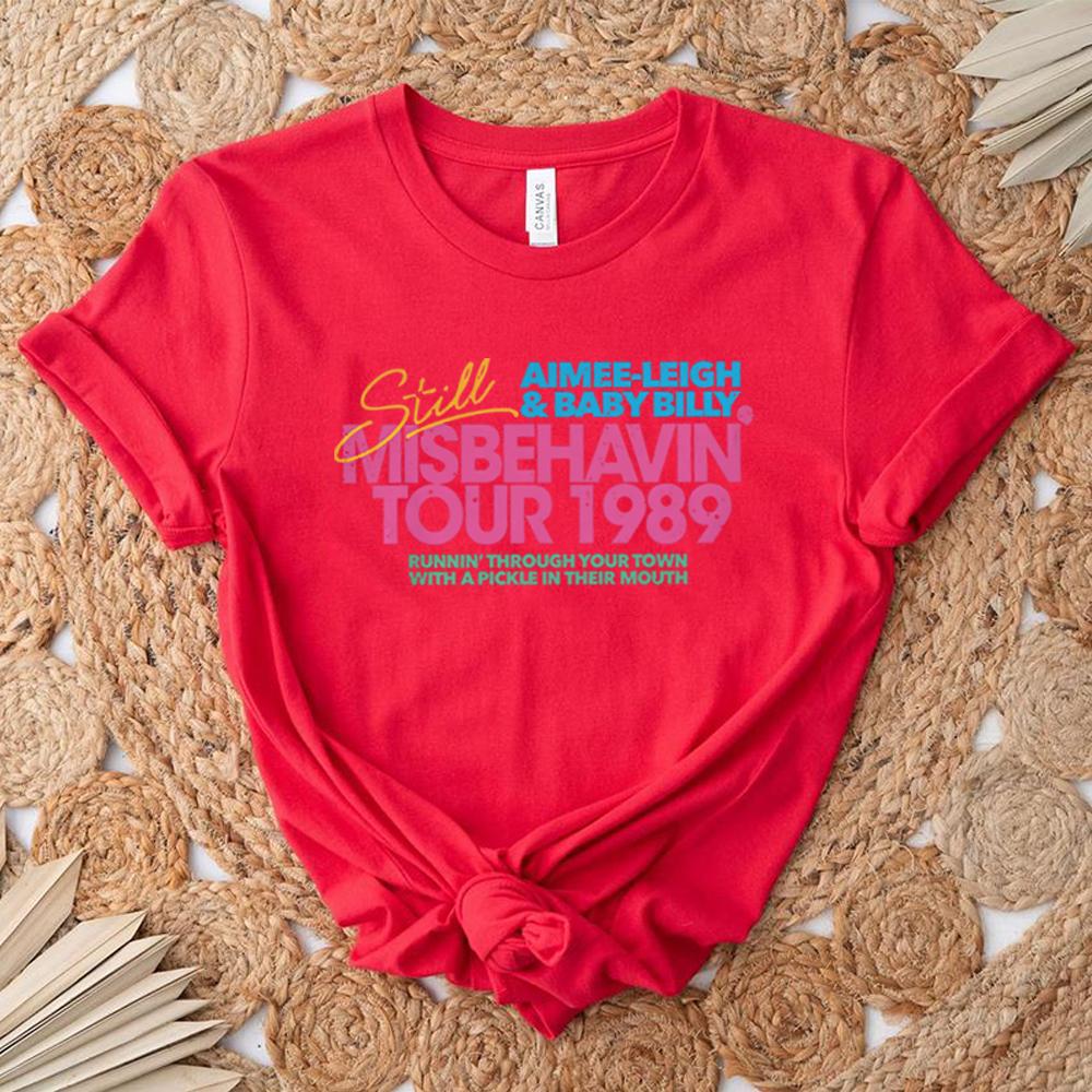 

Retro Misbehavin TShirt Uncle Baby Billy Shirt Righteous Gemstones Graphic T Shirt Unisex Short Sleeves Casual Tops S