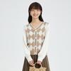 Women's Argyle V-Neck Knit Sweater