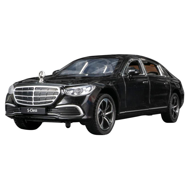 

1:24 Mercedes Benz S400L alloy sedan model with sound and light feedback has simulated sound and lighting functions good quality чёрный
