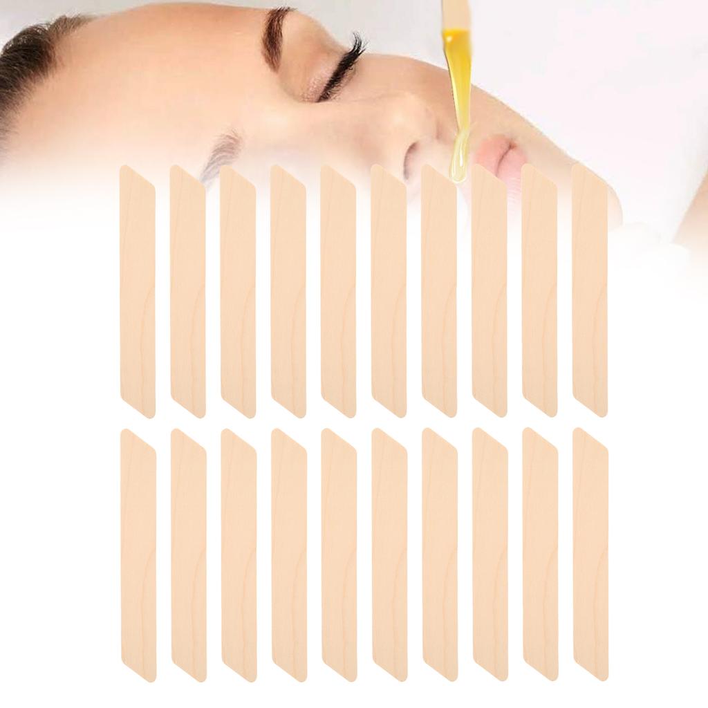20 Stück Wachsspatel Holzgriff Wachsen Gesichtsapplikator Stäbchen Haarentfernungsstäbchen