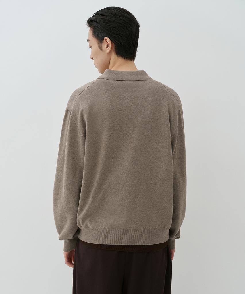 Musinsa Standard Washable Supima Cotton Collared Cardigan [Heather Beige]