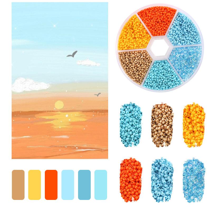 2mm Seed Beads Kit Small Beads For Needlework Craft Round Glass Jewelry Beads For Jewelry Making Bracelet Necklace Handmade DIY