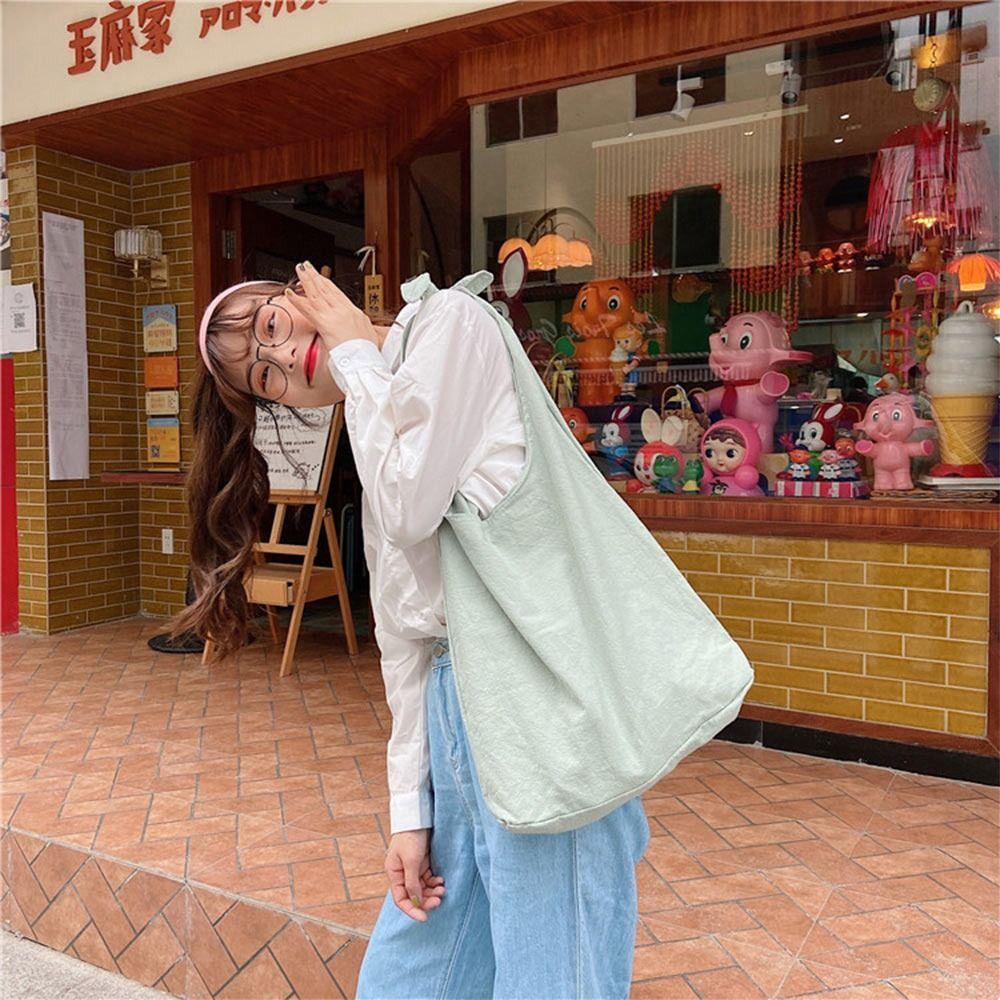 Creative Multicolor Tote Bag Solid Color Large Capacity Underarm Bag Commutting Daily Shoulder Bag Go To School