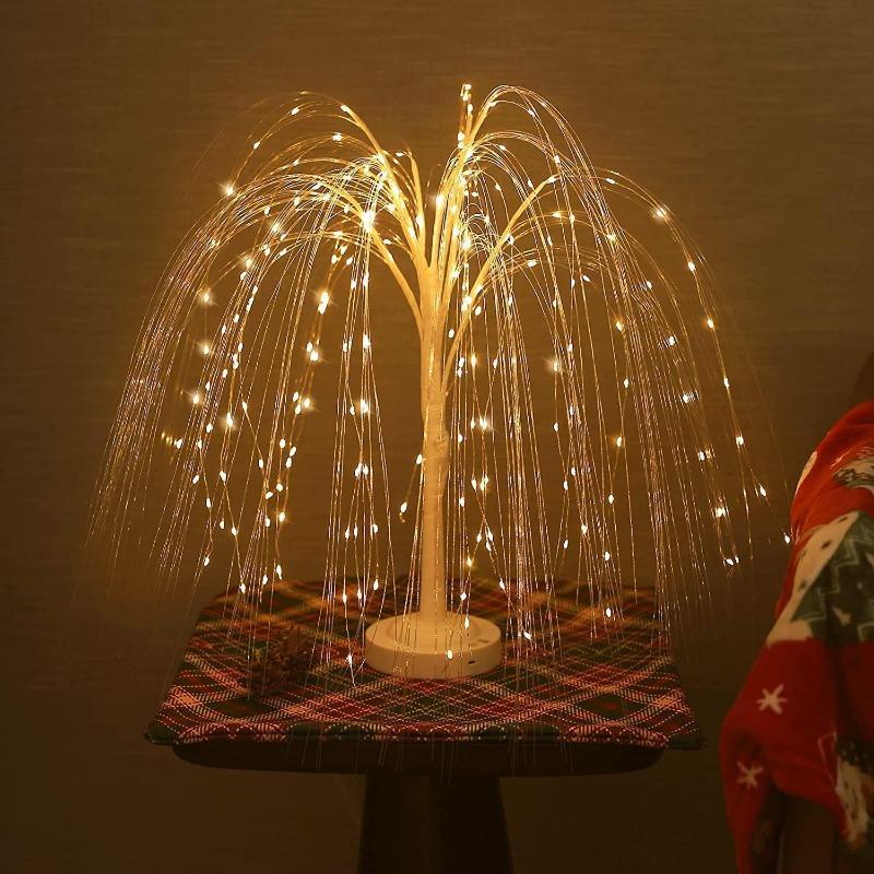 New 1pcs LED Willow Lamp Battery Box Luminous Willow Bonsai Tree Lamp Small Night Light Decorative Lamp
