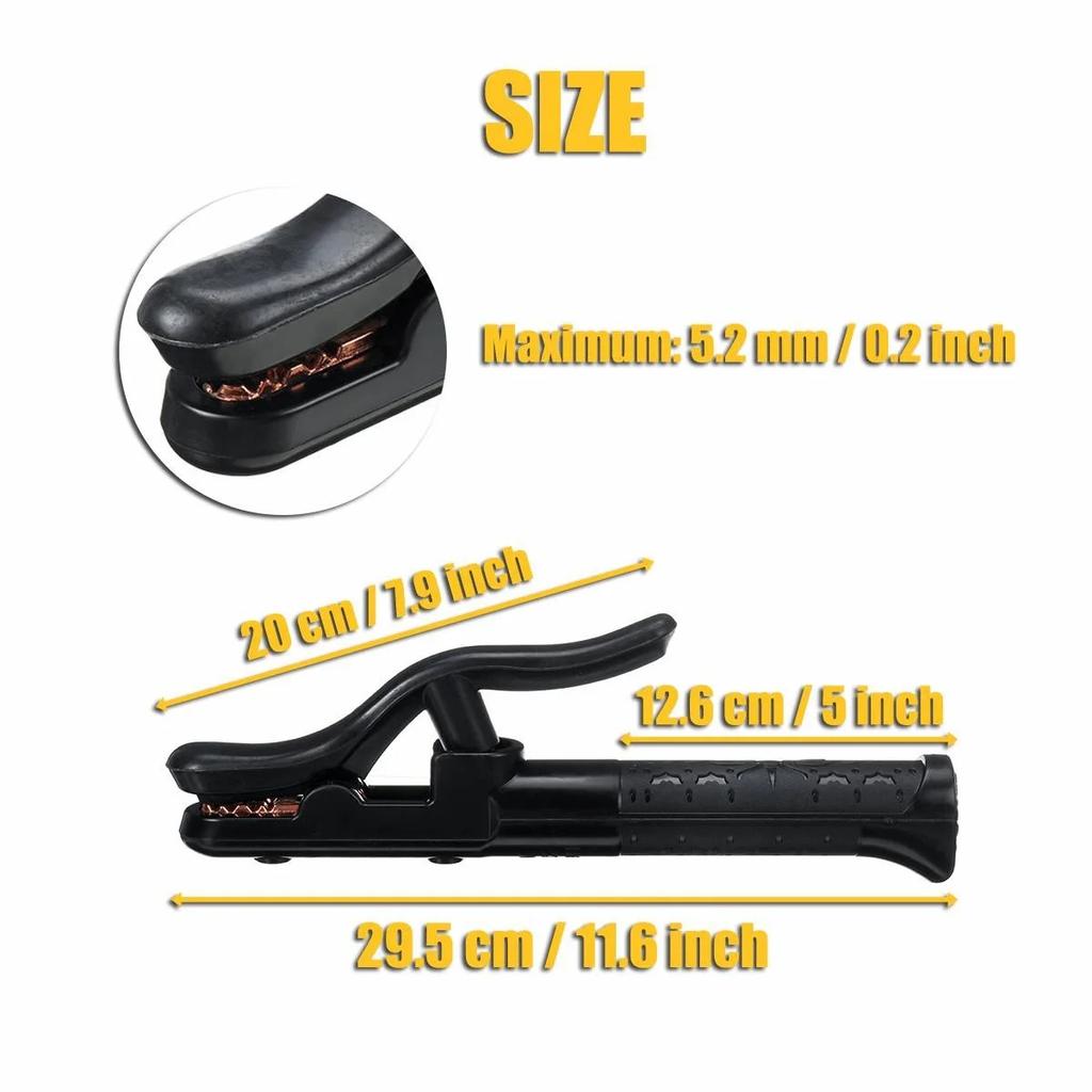 800A Welding Electrode Holder Copper Brass Clamp Rod Handle Tool Accessories Non-slip