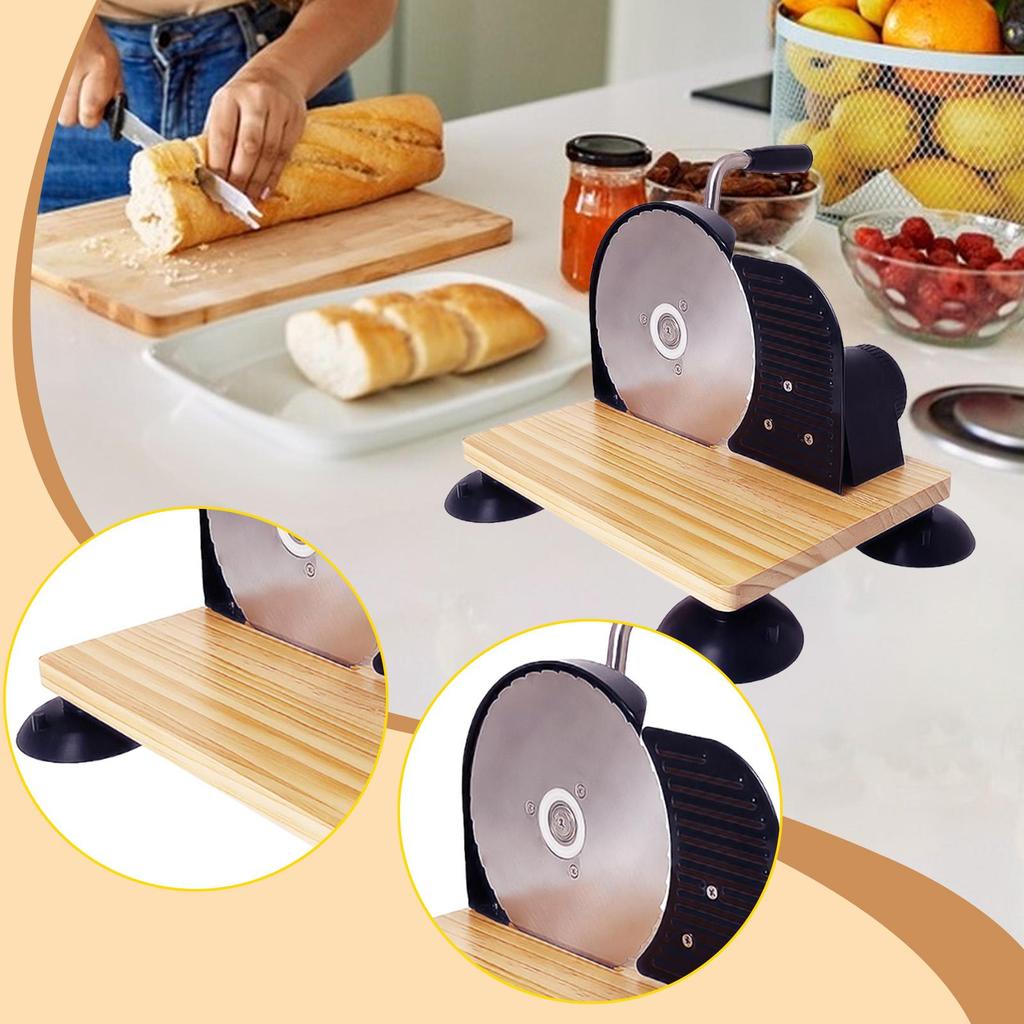 Bread Slicer As A with Hand Crank Divider Wooden Base And Cutting Machine for