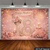 2D Flat Colored Fireworks 18th Birthday Backdrop Cloth with Diamond-encrusted Numbers 18 and Fireworks Cake Elements Yzb