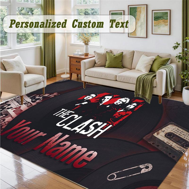Crystal Velvet Square Rug Custom NameThe Cure Pattern Non Slip Home Floor Decor Rug