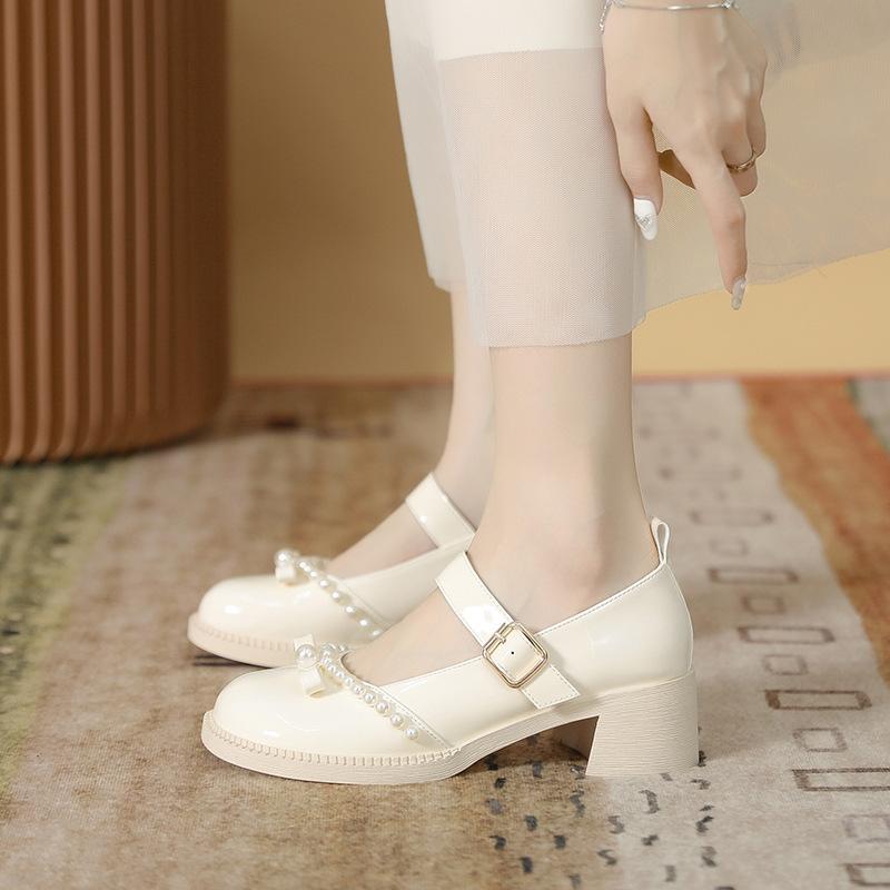 

Туфли на плоской подошве из натуральной кожи Yuexinwang для женщин Huizhou, женские туфли из винограда и той же кожи, новые черные французские туфли Мэри Джейн для женщин 40 абрикосовый