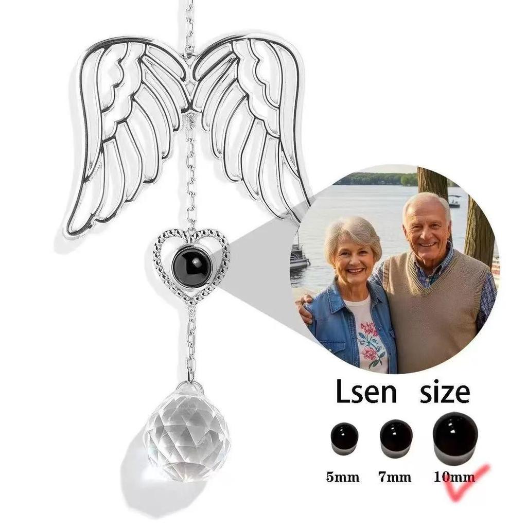 10mm I Love You Projection Necklace - 100 Languages, Winged Pendant, Ideal Thanksgiving & Christmas Gift