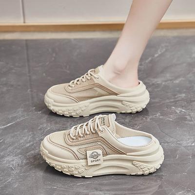 Baotou Hausschuhe Damen Sommer Ausgehen Mode 2025 neue Modelle mit Röcken, Sandalen mit dicker Sohle, schwangere Frauen atmungsaktiv, faule Halbschuhe