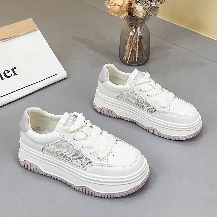 Mesh Breathable Lace Up Women's Shoes Offers 2025 New Light Vulcanized Shoe On Sale Daily Routine Aesthetic 39 Ladies Footwear