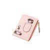 Women's Short Korean Cartoon Cat Wallet & Coin Purse - Cute Embroidered Kitten Card Holder