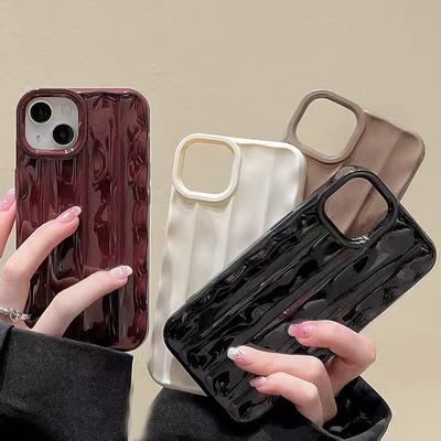 Ins Candy Color Water Ripple Phone Case For Iphone 14 13 11 12 Pro Max 14 Plus 14pro Soft Silicone Shockproof Bumper Curly Cover