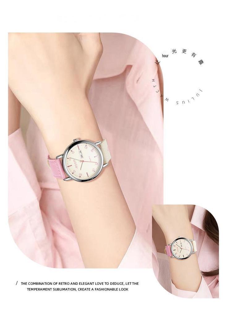 JULIUS Julishi JA-1563: Silent Quartz Waterproof Wristwatch with New Nylon Strap
