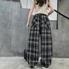 Kids Spring Autumn Plaid Pants for Teenage Girls Causal Loose Straight Drawstring Trousers Child Fashion Sweatpants 5-14Y
