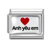 Wholesale Sweet Romantic Letter Series I Love You Link Fit 9mm Stainless Steel Bracelet Women Making DIY Heart Charm Jewelry