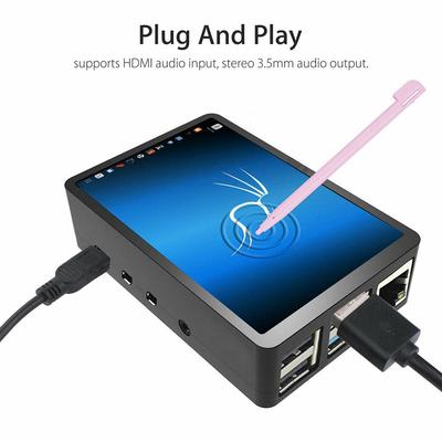 3.5-inches TFT HDMI LCD Touch Screen And Touch Pen LCD Display HDMI-compatible Input Monitor Kit for Raspberry Pi 4 B + ABS Case