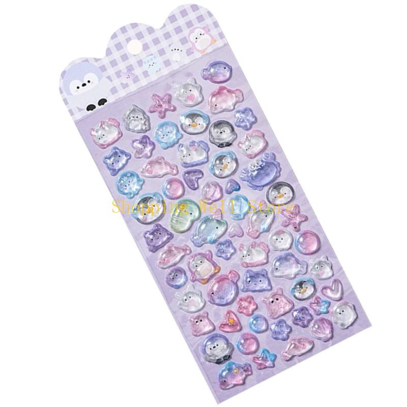 KX4B Animal Embossed Sticker For Scrapbooking Notebook Journal Phone Cover Luggage