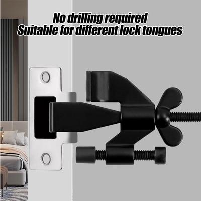 Security Door Stopper Adjustable No Drill Jammer Door Jammer Stopper Security Lock For Apartment Dorm Hotel College Traveler