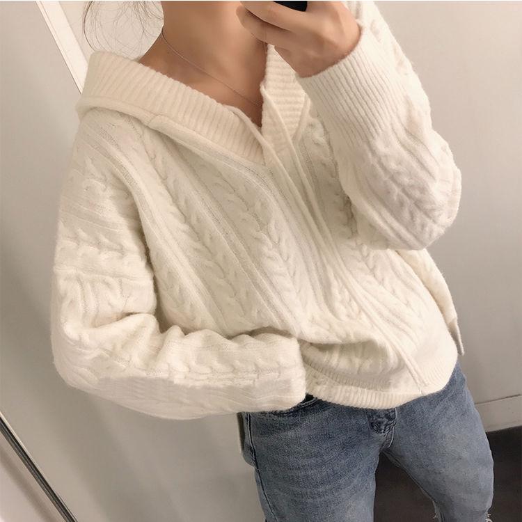 Pullovers Autumn Khaki Sweater Women Short Tops Long Sleeve O Neck Loose Casual Knitted Pullover