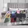 Gojo Satoru JJK Anime Blanket Flannel Textile Decor  Portable Lightweight Thin Throw Blanket for Bed Travel Bedspread