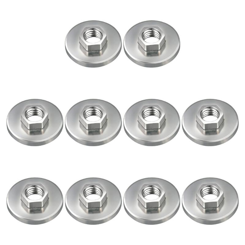 10pcs High Strength Alloy Grinder Flanges For 100mm Angled Grinders Rustproof Multiple Size Universal With Hex Nut Design