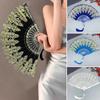 1PC Classica Gift Plastic Dance Performance Folding Colorful New Chinese Style Ancient Style Fan Elegant Carved Photography