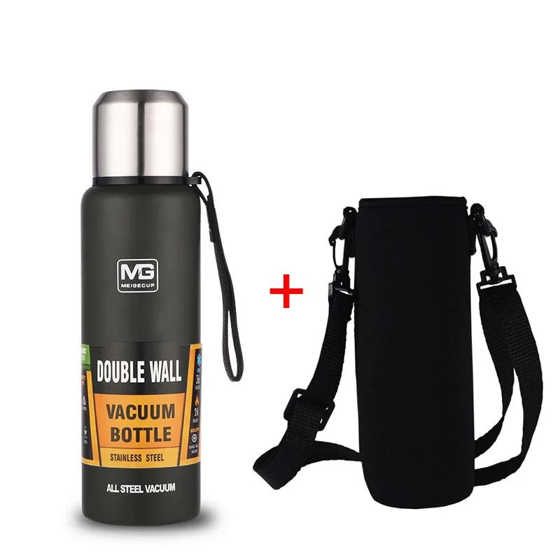Premium Thermosflasche 304 Edelstahl Vakuumflasche Isolierter Becher Kalt- und Heißwasserbecher mit Seil für Tee Kaffee Getränke