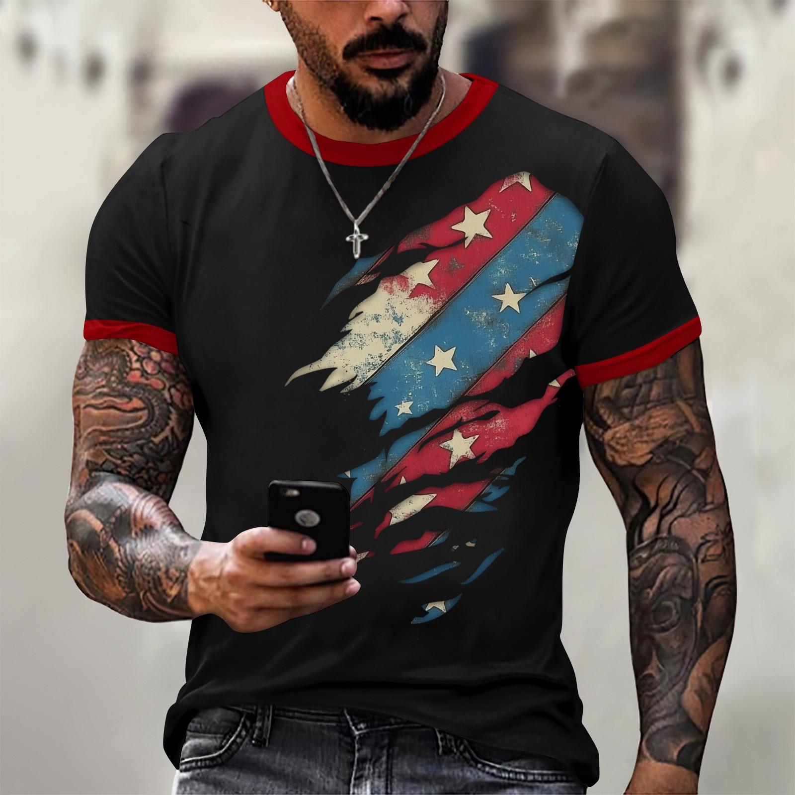 

Мужская модная футболка, уличная повседневная одежда с коротким рукавом M красный