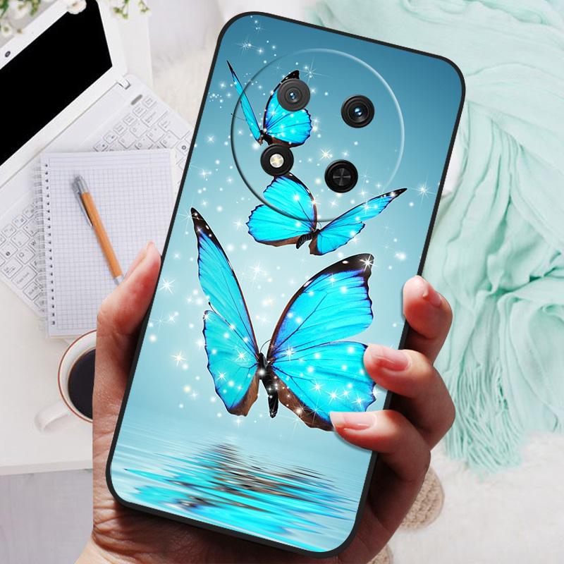 Custodia per Honor Magic7 Lite 5G Cool Black Silicone Morbido TPU Cover Posteriore Protettiva per Honor Magic 7 Lite 7Lite