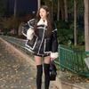 Fur Integrated Jacket Women's Locomotive Clothing Profile Thin and Warm Lamb Wool Imitation Fur Coat Winter