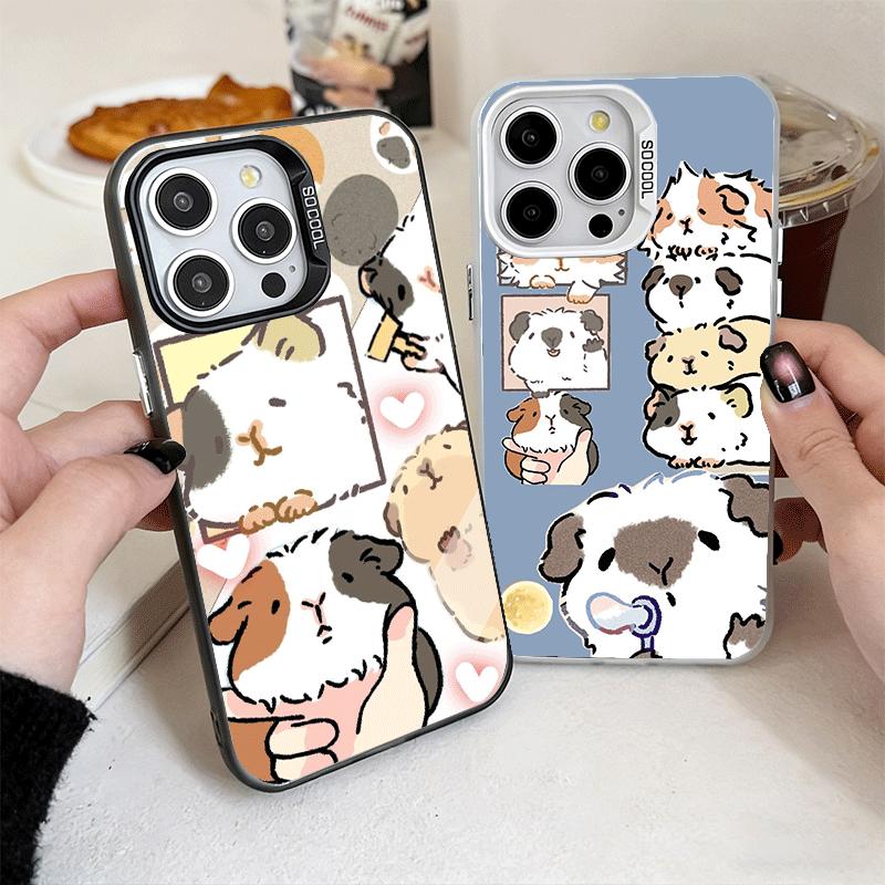 Cartoon Cute Hamster Soft Phone Case for iPhone 15 16 17 Pro Max 17Air 16E 14 Plus 13 12 Mini Shockproof Cover Back Shell