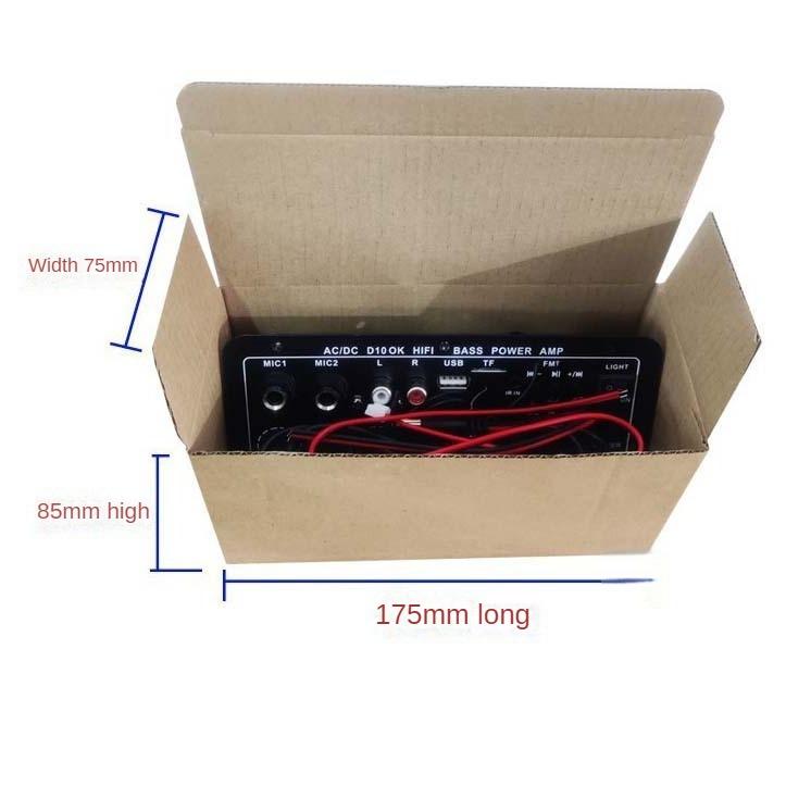 D10 Digital Bluetooth Amplifier Board Subwoofer Dual Microphone AMP for 8-12 Inch 4ohm Speaker 12V/24V 110-220V
