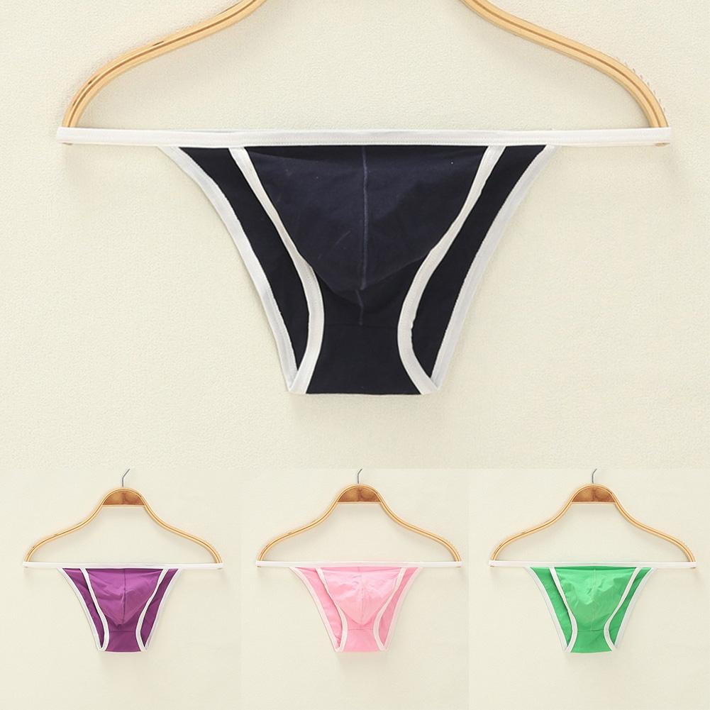 Solid Mens Underwear Stretch Underpants Bikini Breathable