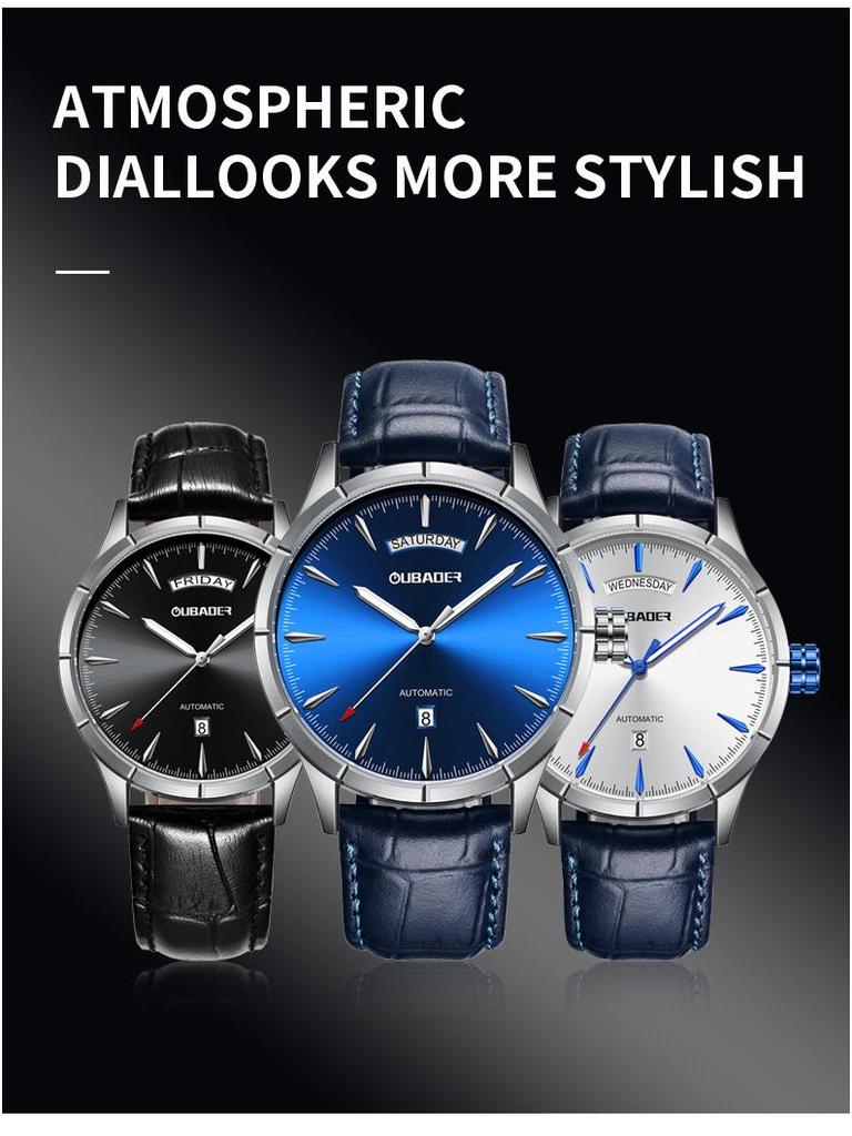 Genuine Men's Automatic Outdoor Sports Watch - Waterproof, Luminous, with Week and Calendar Display