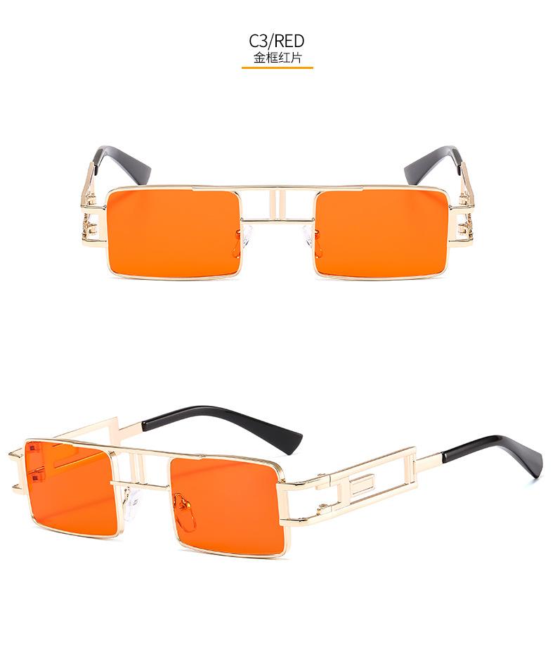 Vintage Retro Punk Rectangle Sunglasses for Women Fashion Hollow Out Metal Frameds Steampunk Style Sunglasses Men Eyewear Mirror Oculos De Sol UV400