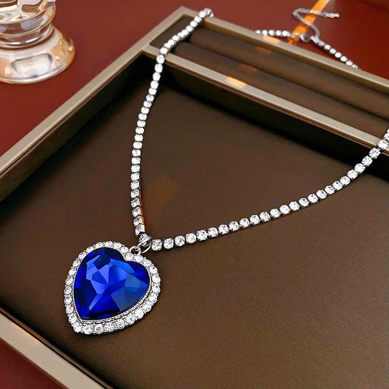 

Подвеска «Любовь» в виде капель воды, украшенная бриллиантами, легкое ожерелье в роскошном стиле, высококачественный воротник-чокер, женский аксессуар на шею для поездок на работу синий