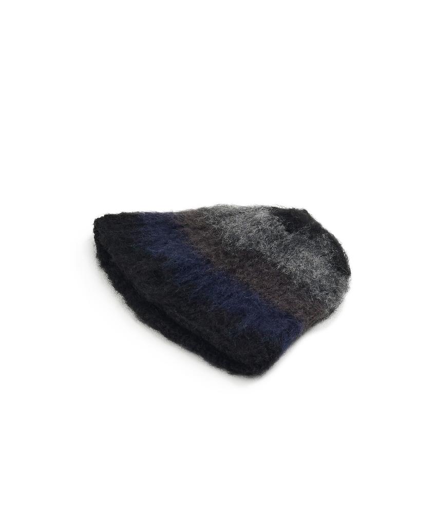 Belji Handpoke Fuzzy Beanie Black Navy