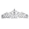 Bridal Princess Austrian Crystal Tiara Wedding Crown Veil Hair Accessory Silver