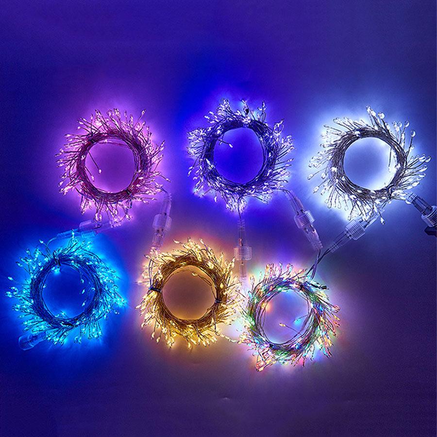 6M 200 LED Fairy Lights Plug In Firecrackers Cluster Garland String Light 8 Modes Waterproof For Patio Garden Xmas Wedding Decor