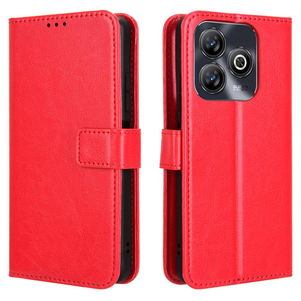 For ZTE Blade A75 4G Case Crazy Horse Texture PU Leather Phone Wallet Cover