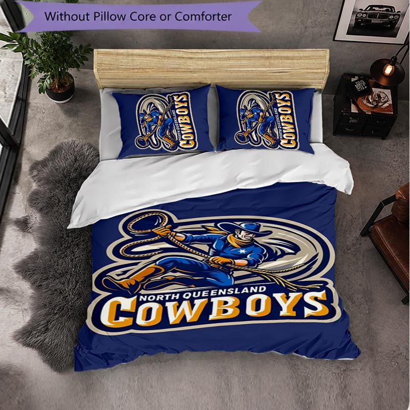 North Queensland Cowboys Muster Mikrofaser 3-teiliges Bettwäsche-Set Dekor Bettbezug-Set Für Schlafzimmer Heimgebrauch