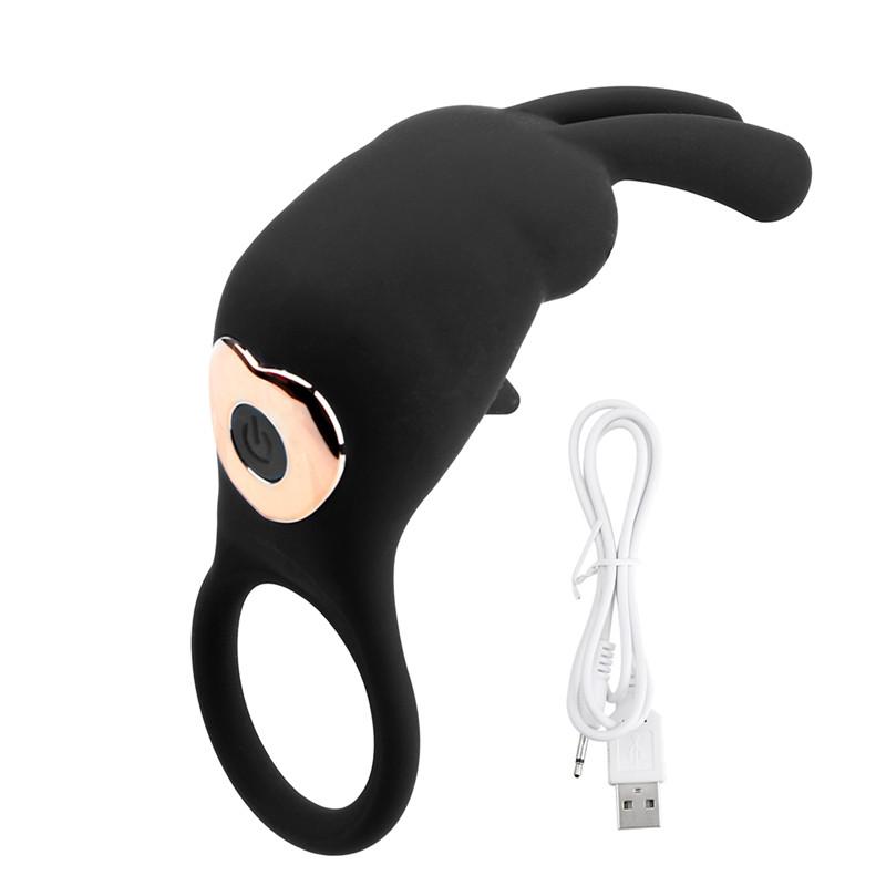 10 Speeds Clitoris Stimulation Massager Vibrator Sex Toy for Men Couple Delay Ejaculation Penis Ring Vibrating Cock Rings