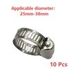 Stainless Steel Hose Clamps 10Pcs Durable Rust Resistant Adjustable Clips for Garden Hose Plumbing Pipeline Fixing DIY Projects